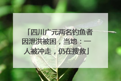 四川广元两名钓鱼者因泄洪被困，当地：一人被冲走，仍在搜救