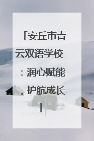 安丘市青云双语学校：润心赋能，护航成长