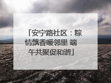 安宁路社区：粽情飘香暖邻里 端午共聚促和谐