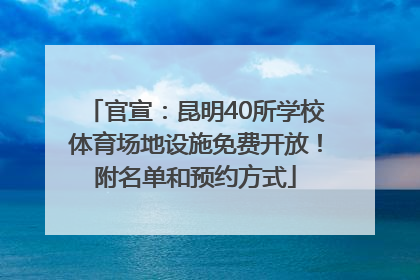官宣：昆明40所学校体育场地设施免费开放！附名单和预约方式
