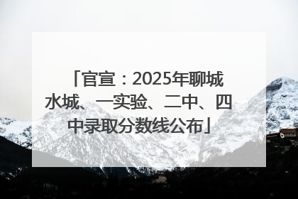 官宣：2025年聊城水城、一实验、二中、四中录取分数线公布
