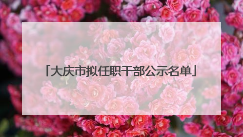大庆市拟任职干部公示名单
