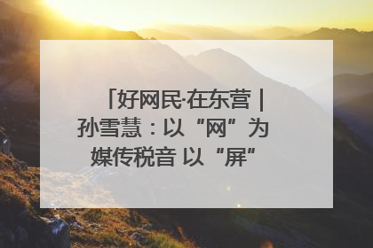 好网民·在东营｜孙雪慧：以“网”为媒传税音 以“屏”为介助发展