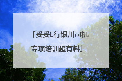 妥妥E行银川司机专项培训超有料