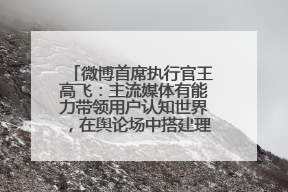 微博首席执行官王高飞：主流媒体有能力带领用户认知世界，在舆论场中搭建理性的讨论空间