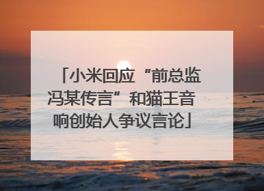 小米回应“前总监冯某传言”和猫王音响创始人争议言论