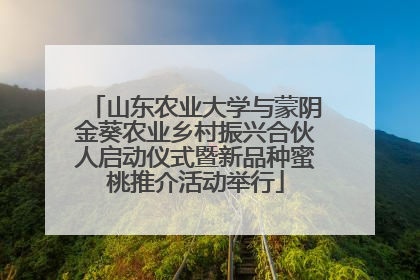 山东农业大学与蒙阴金葵农业乡村振兴合伙人启动仪式暨新品种蜜桃推介活动举行