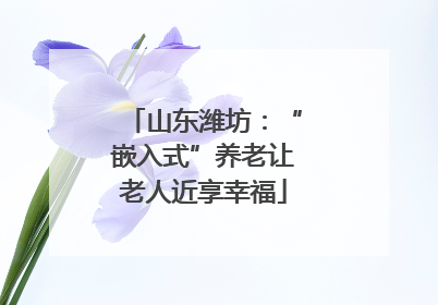 山东潍坊：“嵌入式”养老让老人近享幸福