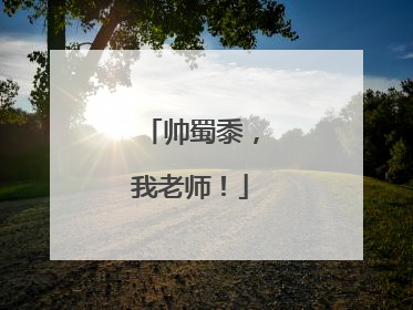 帅蜀黍，我老师！