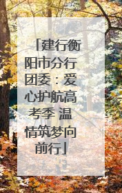 建行衡阳市分行团委：爱心护航高考季 温情筑梦向前行