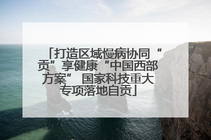 打造区域慢病协同“贡”享健康“中国西部方案” 国家科技重大专项落地自贡