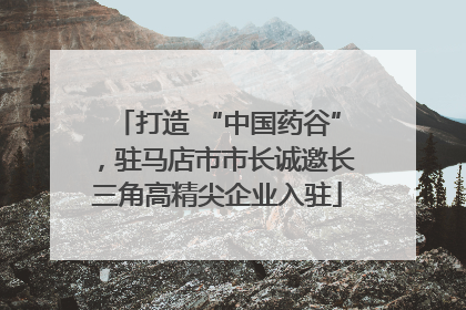 打造 “中国药谷”，驻马店市市长诚邀长三角高精尖企业入驻