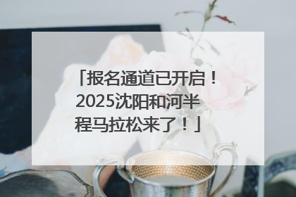 报名通道已开启！2025沈阳和河半程马拉松来了！