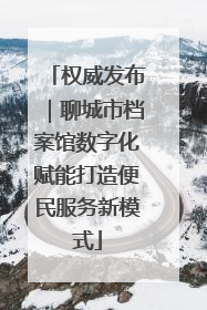 权威发布｜聊城市档案馆数字化赋能打造便民服务新模式