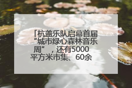 杭盖乐队启幕首届“城市绿心森林音乐周”，还有5000平方米市集、60余场免费活动等你来