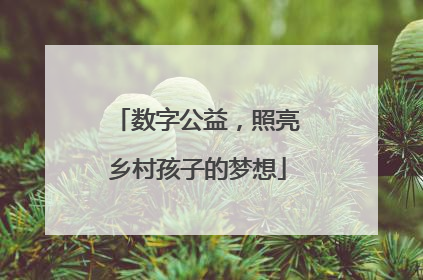数字公益，照亮乡村孩子的梦想