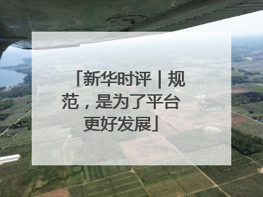 新华时评｜规范，是为了平台更好发展