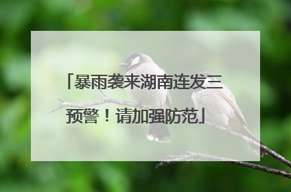 暴雨袭来湖南连发三预警！请加强防范