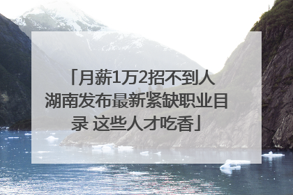 月薪1万2招不到人 湖南发布最新紧缺职业目录 这些人才吃香
