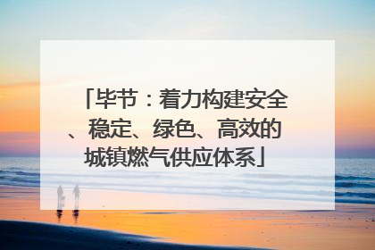 毕节：着力构建安全、稳定、绿色、高效的城镇燃气供应体系