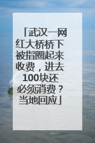 武汉一网红大桥桥下被指圈起来收费，进去100块还必须消费？当地回应