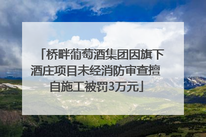 桥畔葡萄酒集团因旗下酒庄项目未经消防审查擅自施工被罚3万元