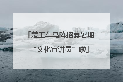 楚王车马阵招募暑期“文化宣讲员”啦
