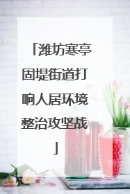 潍坊寒亭固堤街道打响人居环境整治攻坚战