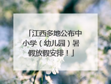 江西多地公布中小学（幼儿园）暑假放假安排！