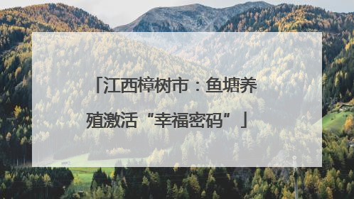 江西樟树市：鱼塘养殖激活“幸福密码”