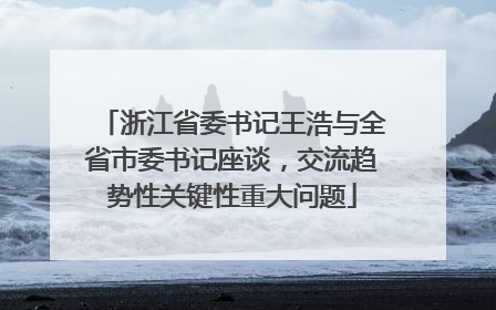 浙江省委书记王浩与全省市委书记座谈，交流趋势性关键性重大问题