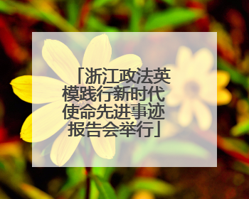 浙江政法英模践行新时代使命先进事迹报告会举行
