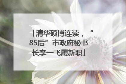 清华硕博连读，“85后”市政府秘书长李一飞履新职