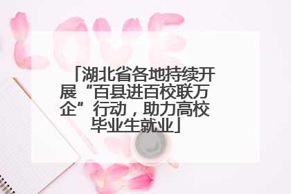 湖北省各地持续开展“百县进百校联万企”行动，助力高校毕业生就业