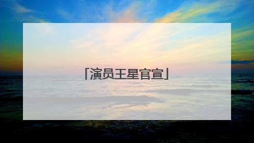 演员王星官宣
