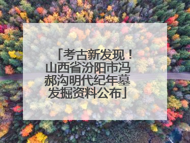 考古新发现！山西省汾阳市冯郝沟明代纪年墓发掘资料公布