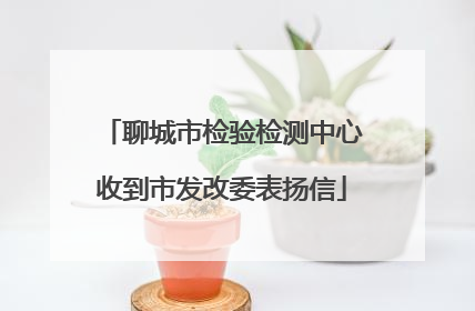 聊城市检验检测中心收到市发改委表扬信
