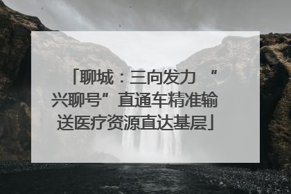 聊城：三向发力 “兴聊号”直通车精准输送医疗资源直达基层