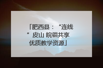 肥西县：“连线”皮山 皖疆共享优质教学资源