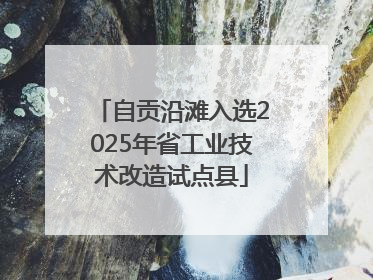 自贡沿滩入选2025年省工业技术改造试点县