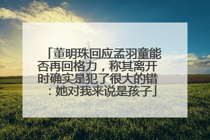 董明珠回应孟羽童能否再回格力，称其离开时确实是犯了很大的错：她对我来说是孩子