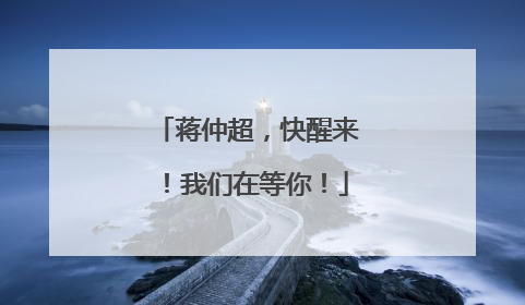 蒋仲超，快醒来！我们在等你！