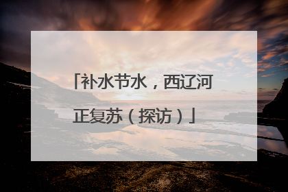 补水节水，西辽河正复苏（探访）