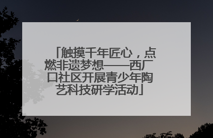 触摸千年匠心，点燃非遗梦想——西厂口社区开展青少年陶艺科技研学活动