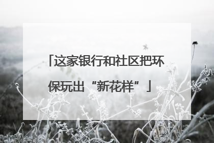 这家银行和社区把环保玩出“新花样”