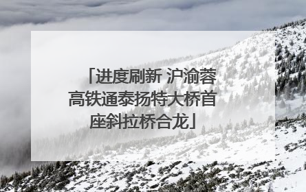进度刷新 沪渝蓉高铁通泰扬特大桥首座斜拉桥合龙