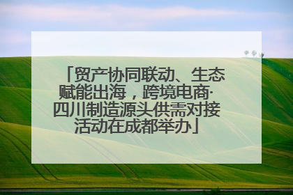 贸产协同联动、生态赋能出海，跨境电商·四川制造源头供需对接活动在成都举办