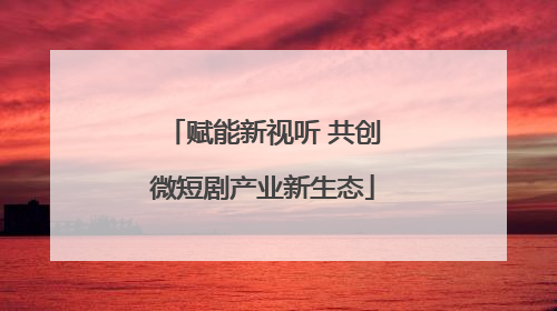 赋能新视听 共创微短剧产业新生态