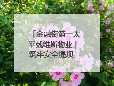 金融街第一太平戴维斯物业｜筑牢安全堤坝 守护美好家园