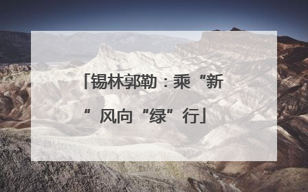 锡林郭勒：乘“新”风向“绿”行
